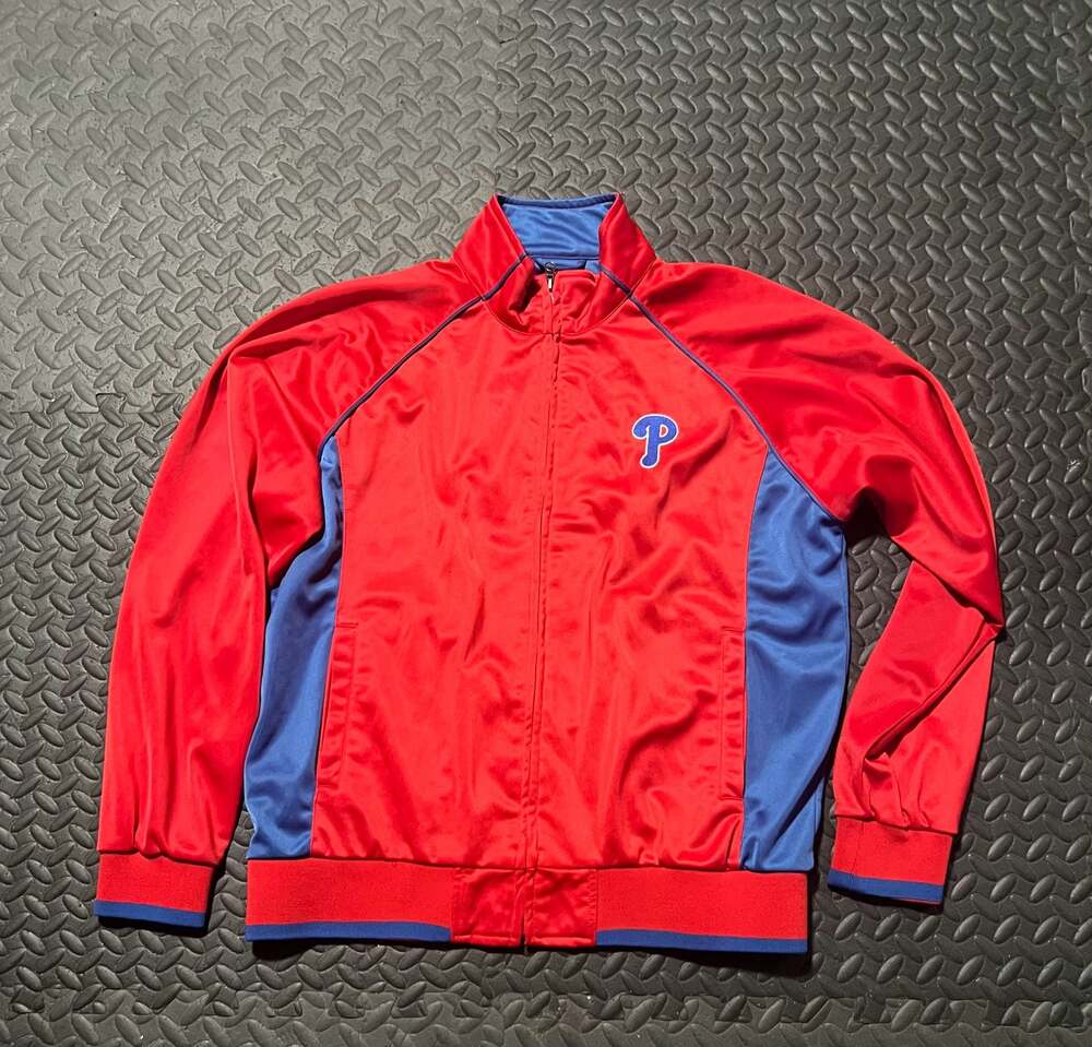 G-III Sports by Carl Banks Philadelphia Phillies Track Jacket Red/Blue XL/XG Ful